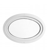 Fenêtre ovale à soufflet PVC Blanc (horizontal)