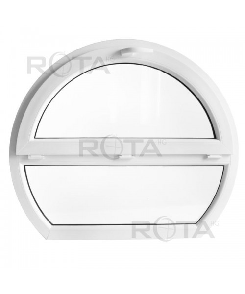 Fenêtre ronde fixe et à soufflet 1200x1000mm PVC oeil de boeuf Blanc