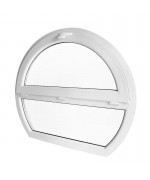Fenêtre ronde fixe et à soufflet 1200x1000mm PVC oeil de boeuf Blanc