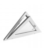 Houteau basculant 1000x600 Blanc PVC lucarne triangulaire à soufflet