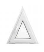 Fenêtre triangulaire à soufflet 700x850mm Blanc PVC houteau