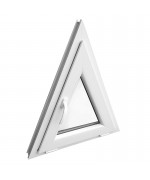 Houteau basculant 700x850mm Blanc PVC lucarne triangulaire à soufflet