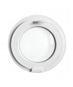 Fenêtre ronde à soufflet PVC blanc avec charnière Estetic 3D