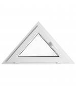Houteau basculant 1200x600 Blanc PVC lucarne triangulaire à soufflet