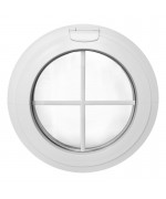 Fenêtre ronde à l'italienne PVC blanc avec croisillons incorporés