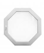 Fenêtre octagonale 1100x1100 mm à soufflet Blanc sur mesure