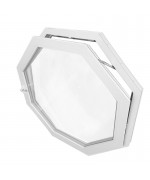 Fenêtre octagonale 1100x1000 mm à soufflet Blanc sur mesure