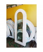 Fenêtre cintrée 560x1420mm plein circle PVC Blanc