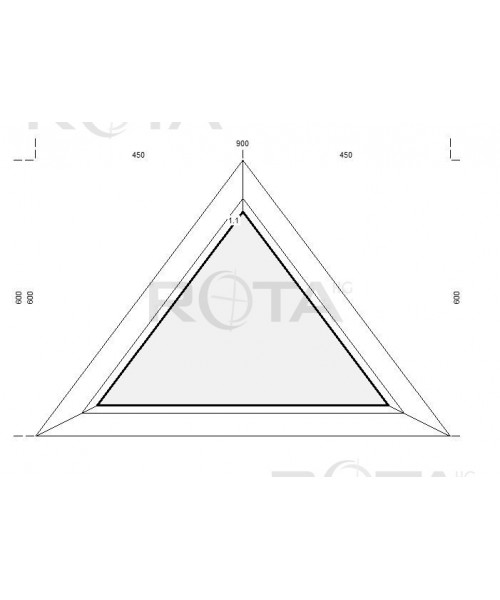 Houteau fixe 900x600 Blanc PVC lucarne triangulaire