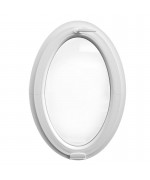 Fenêtre ovale à soufflet avec Estetic3D charnière PVC Blanc (vertical)