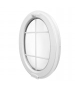 Fenêtre ovale à soufflet à petits carreaux avec Estetic3D PVC Blanc (vertical)