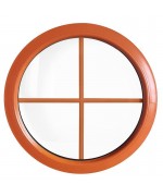 Fenêtre ronde fixe à petits carreaux PVC en couleur RAL au choix