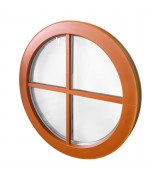 Fenêtre ronde fixe avec croisillons rapportés PVC en couleur RAL