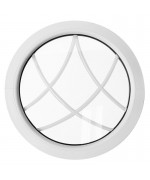 Fenêtre ronde fixe PVC avec croisillons incorporés décoratifs