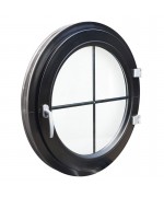 Fenêtre ronde à la française PVC couleur RAL avec croisillons incorporés