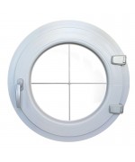 Fenêtre ronde à la française PVC couleur RAL avec croisillons incorporés