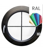 Fenêtre ronde à la française PVC couleur RAL croisillons incorporés