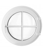 Fenêtre ronde à la française PVC blanc avec croisillons rapportés