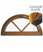 Fenêtre demi-lune à soufflet PVC en couleur avec croisillons rapportés