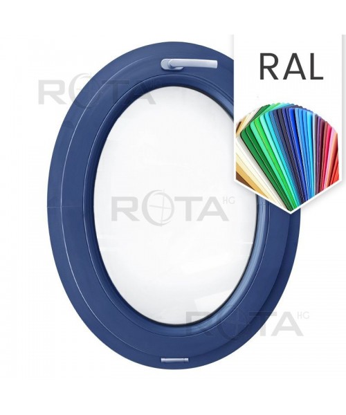 Fenêtre ovale à soufflet PVC couleur RAL (vertical)