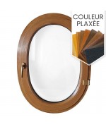 Fenêtre ovale à la française PVC couleur bois (vertical)