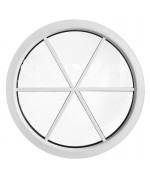 Fenêtre ronde fixe blanc avec les croisillons incorporés motif étoile
