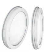 Fenêtre ronde fixe PVC blanc avec collerette d'habillage de 2cm
