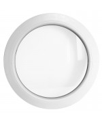 Fenêtre ronde fixe PVC blanc avec collerette d'habillage de 2cm