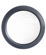 Fenêtre ronde fixe PVC en couleur avec collerette d'habillage de 2cm