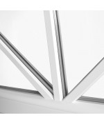 Fenêtre demi lune fixe PVC blanc avec croisillons rapportés