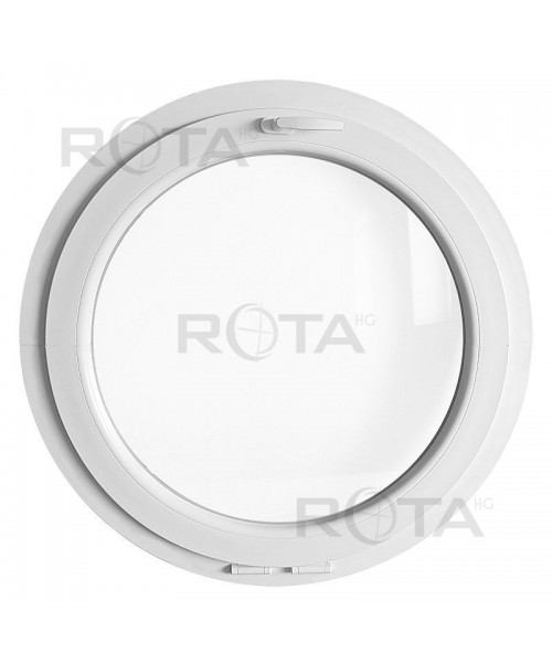 Fenêtre ronde à soufflet PVC blanc avec collerette d&#039;habillage de 2cm
