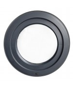 Fenêtre ronde à soufflet PVC en couleur avec collerette d'habillage 21mm