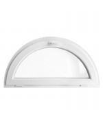 Fenêtre demi lune à soufflet PVC blanc - 720x560mm (LxH)