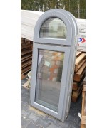 Fenêtre plein cintre 720x1680 PVC Gris Lisse (7001)