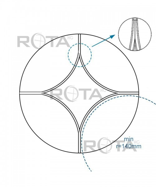 Fenêtre ronde fixe en PVC blanc avec les croisillons rapportés motif losange