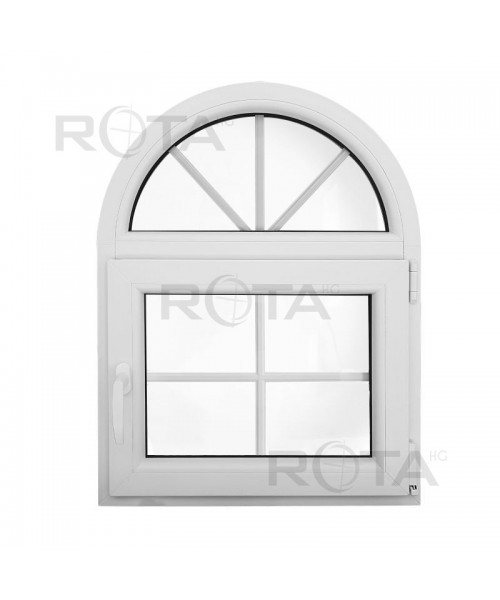 Fenêtre plein cintre 700x900 PVC Blanc avec petit carreaux