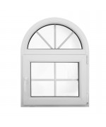 Fenêtre plein cintre 700x900 PVC Blanc avec petit carreaux