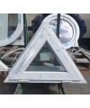 Houteau basculant 750x550 Blanc PVC lucarne triangulaire à soufflet