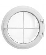 Fenêtre ronde à la française PVC blanc à petits carreaux - livraison rapide