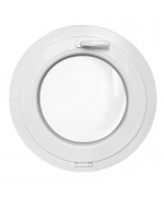 Fenêtre ronde à soufflet PVC blanc collerette d'habillage - livraison rapide