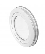 Fenêtre ronde à soufflet PVC blanc collerette d'habillage - livraison rapide