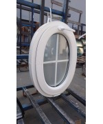 Fenêtre ovale à soufflet 500x700 PVC blanc + petit carreaux (magelip-2)