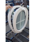 Fenêtre ovale à soufflet 500x700 PVC blanc + petit carreaux (magelip-2)