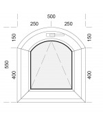 Fenêtre cintrée à soufflet 500x550mm PVC blanc