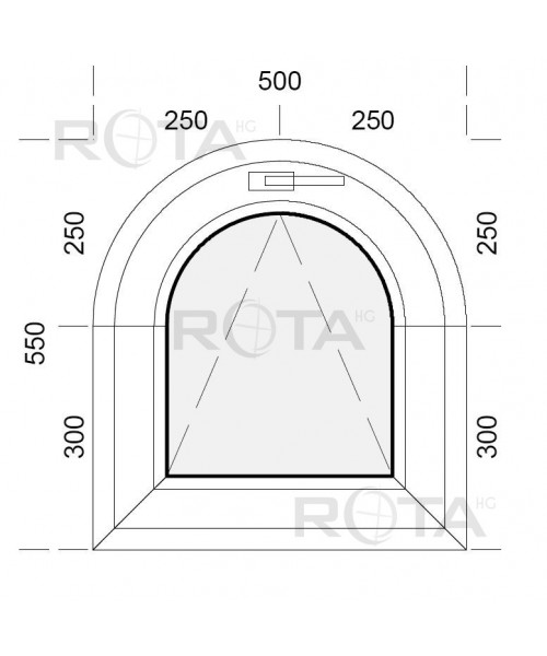 Fenêtre cintrée à soufflet 500x550mm PVC blanc