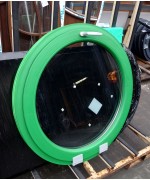 Fenêtre ronde à soufflet 1000 mm PVC RAL 6001 Vert émeraude