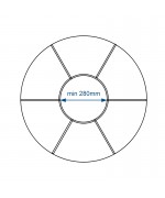 Fenêtre ronde fixe PVC en couleur bois avec les croisillons motif soleil