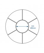 Fenêtre ronde fixe PVC blanc croisillons incorporés motif soleil B20