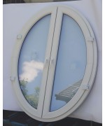Fenêtre ovale deux vantaux 1200 x 1530 PVC blanc / Anthracite