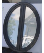 Fenêtre ovale deux vantaux 1200 x 1530 PVC blanc / Anthracite